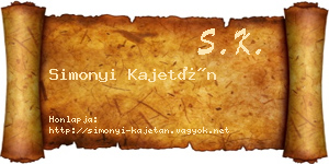 Simonyi Kajetán névjegykártya